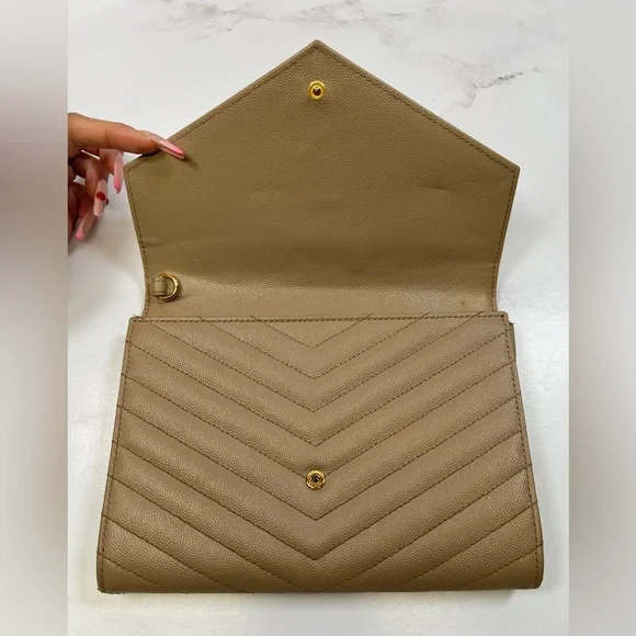 YSL Yves Saint Laurent Cassandre Matelasse Flap Pouch Wristlet Bag Clutch - Picture 4 of 7